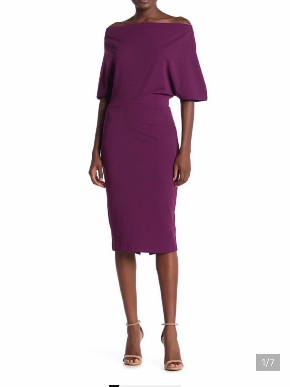 Alexia Admor One-Shoulder Sheath Dress in Deep Plum